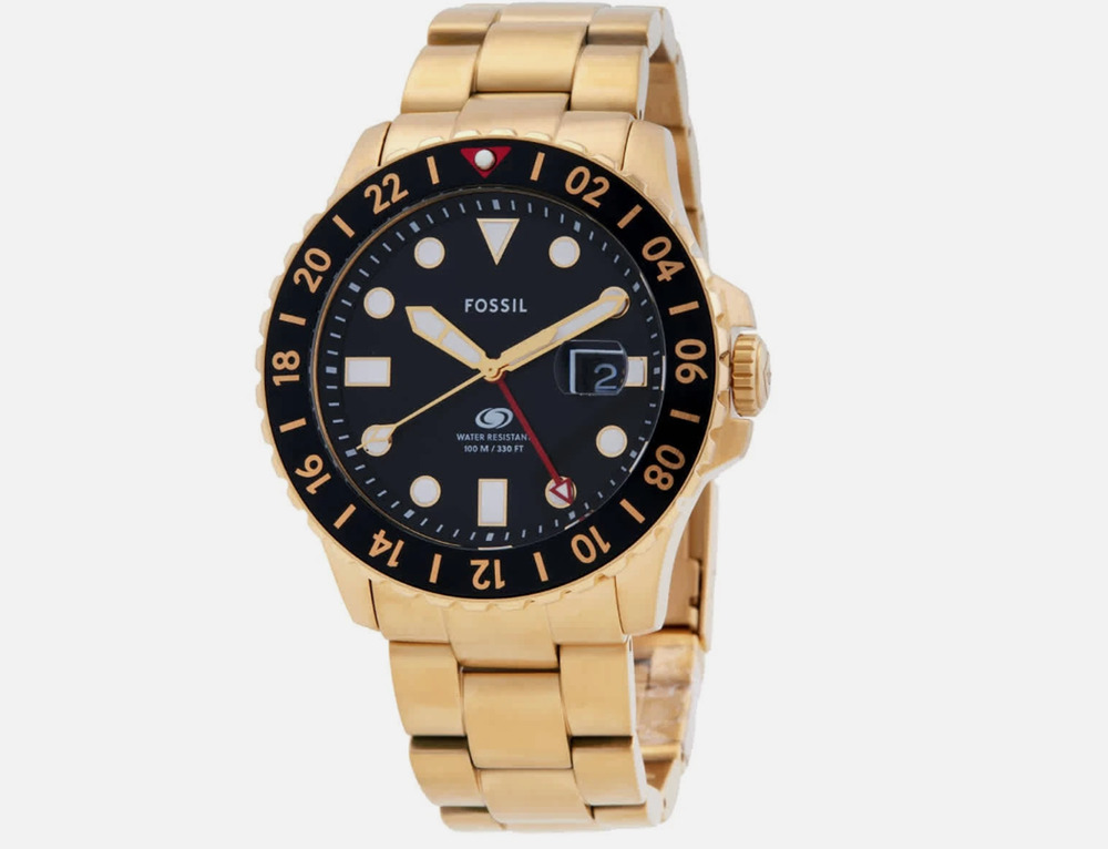 Fossil Blue Gmt Black Dial Men's Watch FS5990 New no tags
